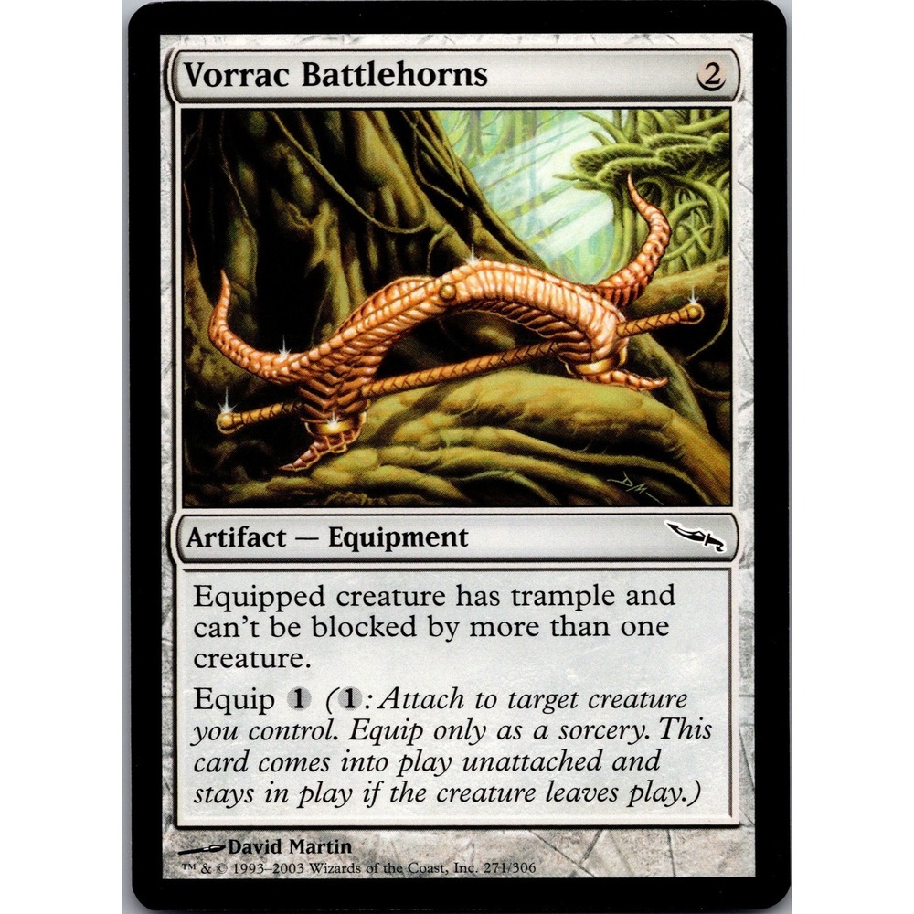Vorrac Battlehorns MTG Mirrodin 271 Common Artifact Equipment David Martin LP